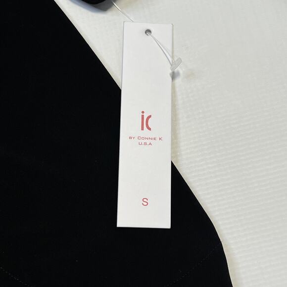 IC by Connie K Top Pants Set Womens Small Black Ruffle Sleeve Mesh Details USA - Picture 5 of 16